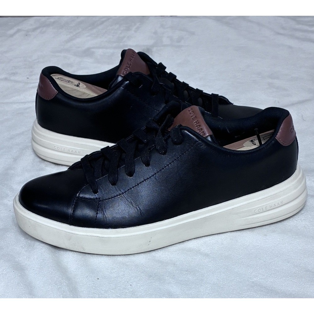 Cole Haan Men's GRAND CROSSCOURT Leather Sneaker BLACK Shoes NEW SZ 10